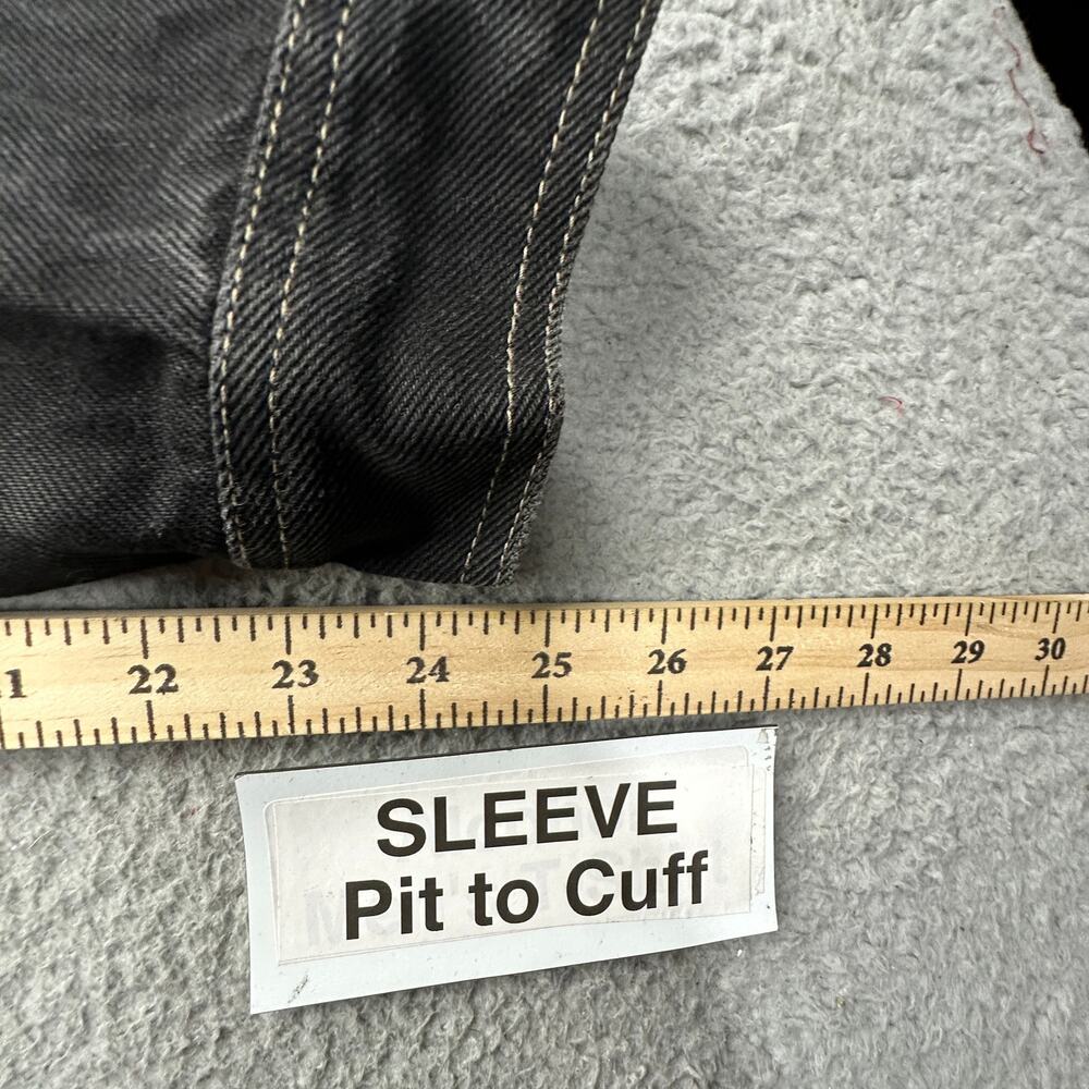 Vintage 90s FUBU Denim Jean Trucker Jacket Mens 4XL Black Button Pockets - Picture 5 of 14